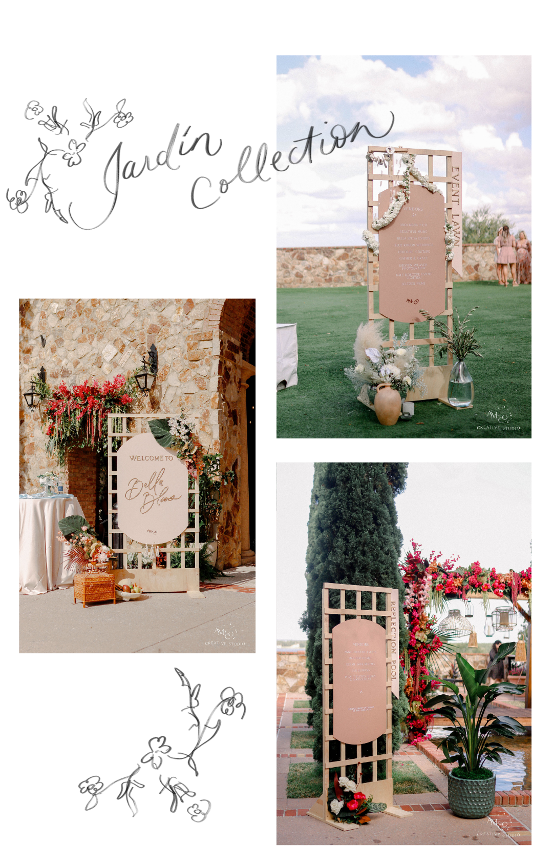 Wedding signage - the Jardin Collection - for rent