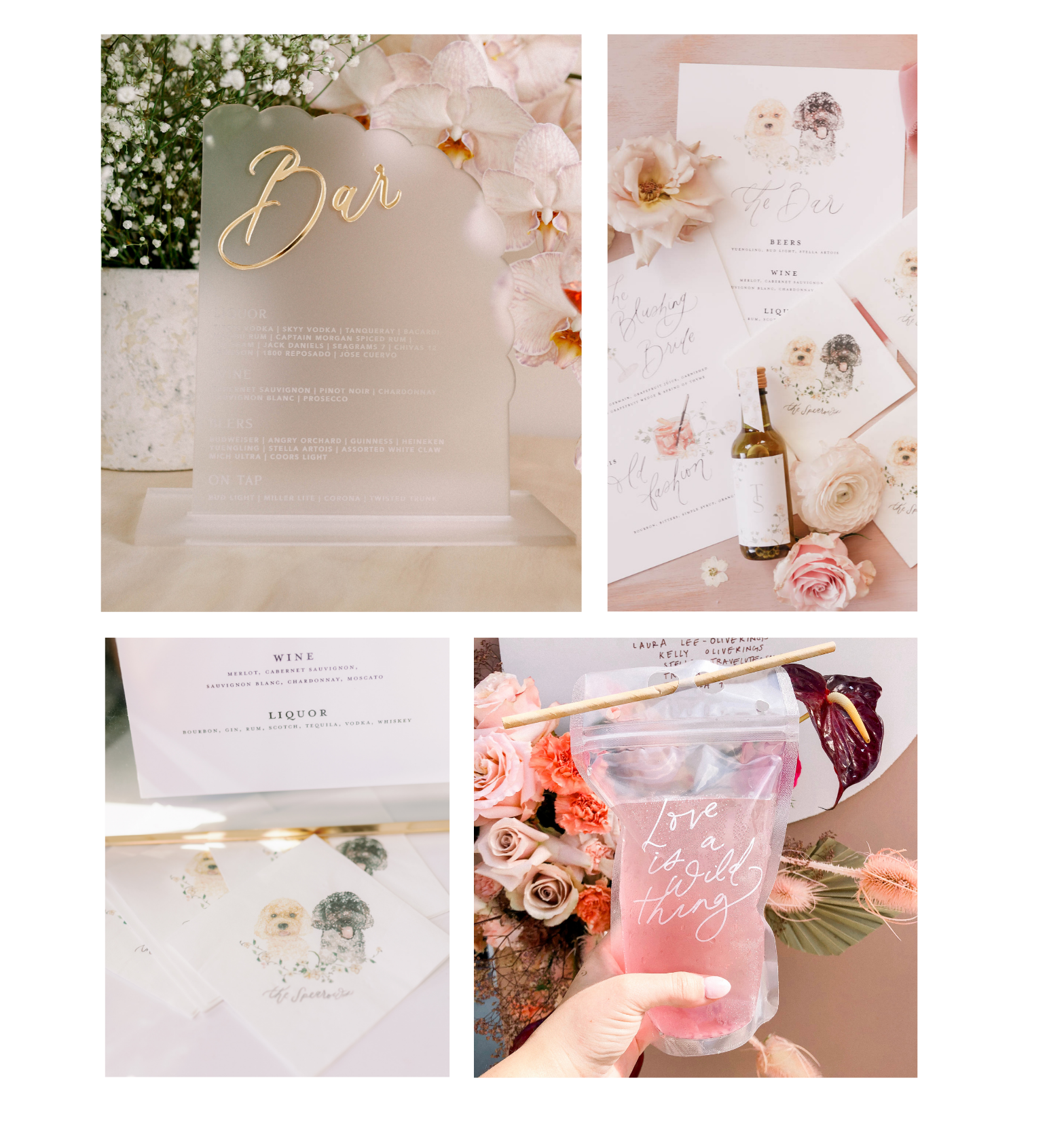 wedding day shopping list items - cocktail hour