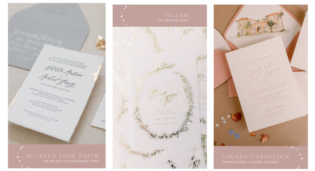 printing styles for wedding invitations