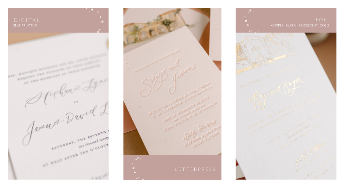 printing styles for wedding invitations