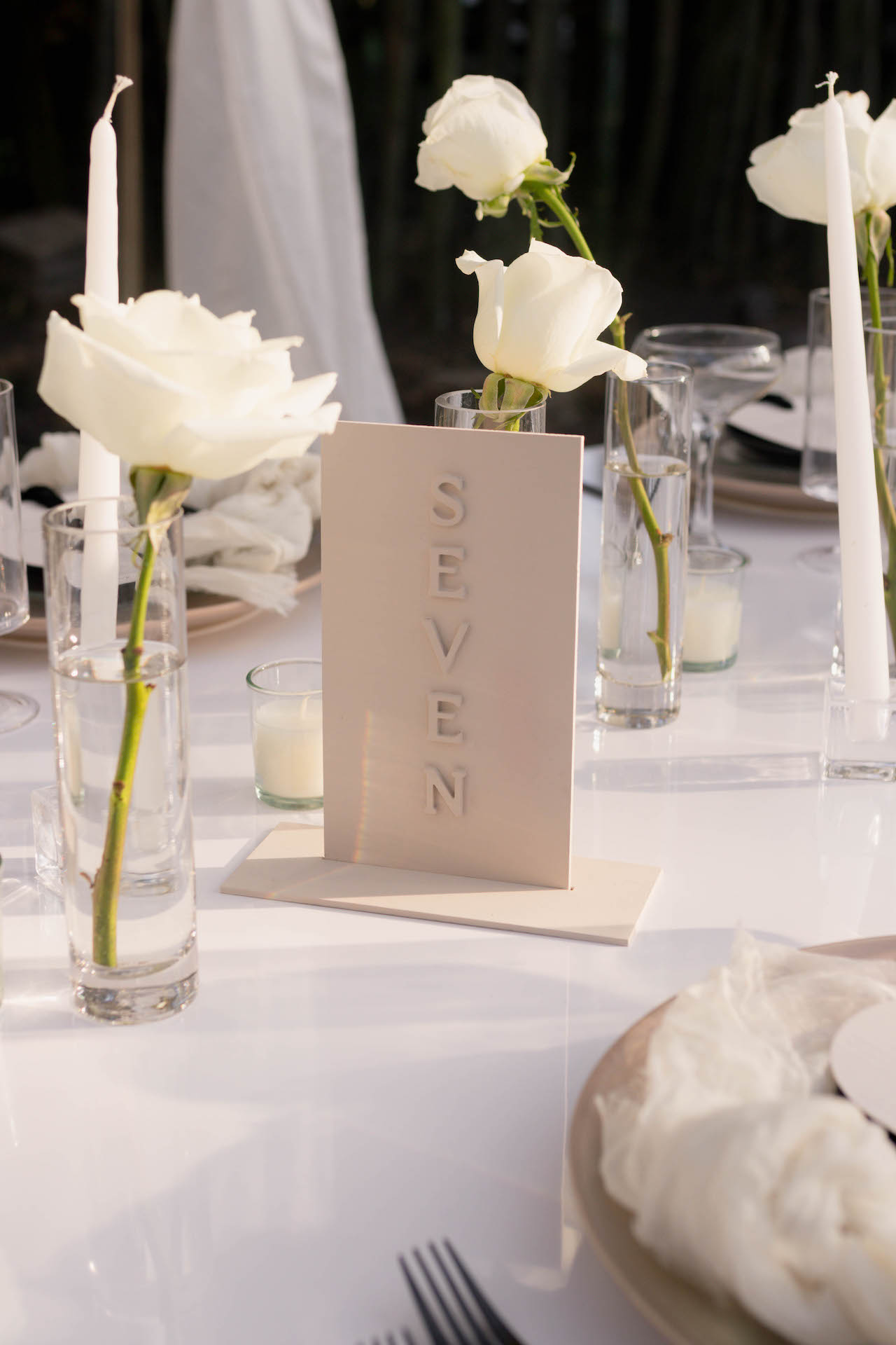 Stone table number rentals
