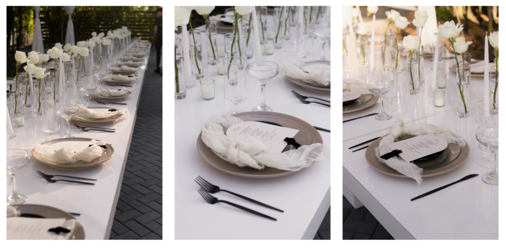 Romantic wedding table settings