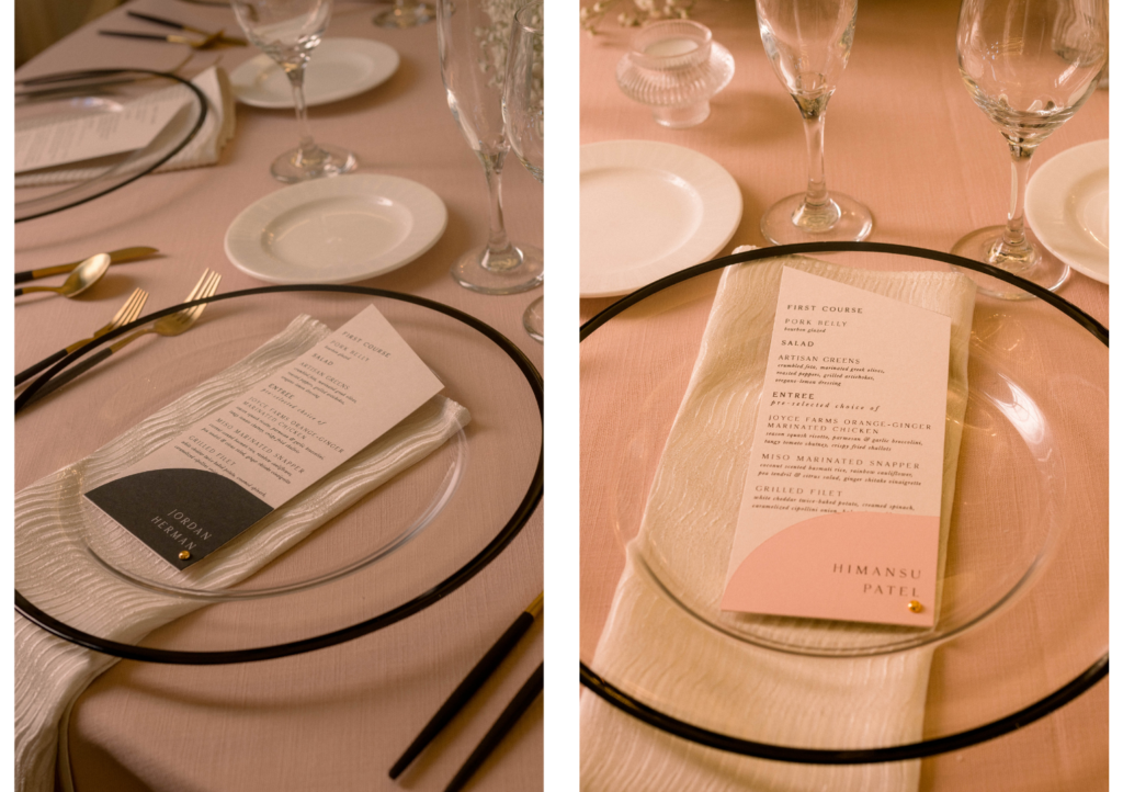 place cards and menus