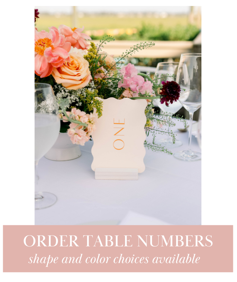 Order table numbers