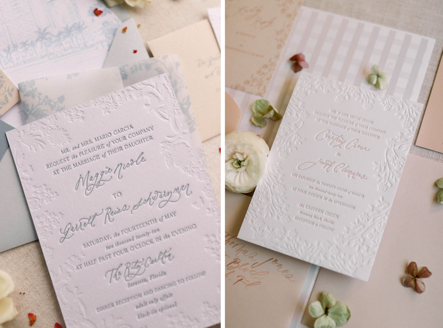 invitation trends with blind deboss
