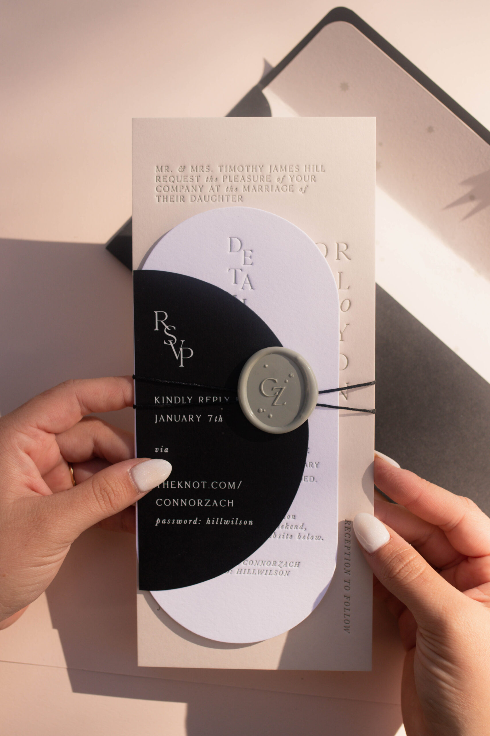 Oval shaped invitations